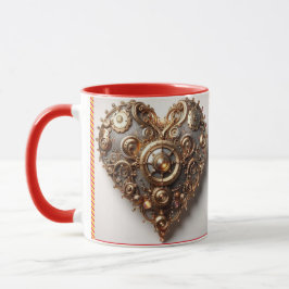 Caneca Steampunk Elegant Clockwork Gear Heart