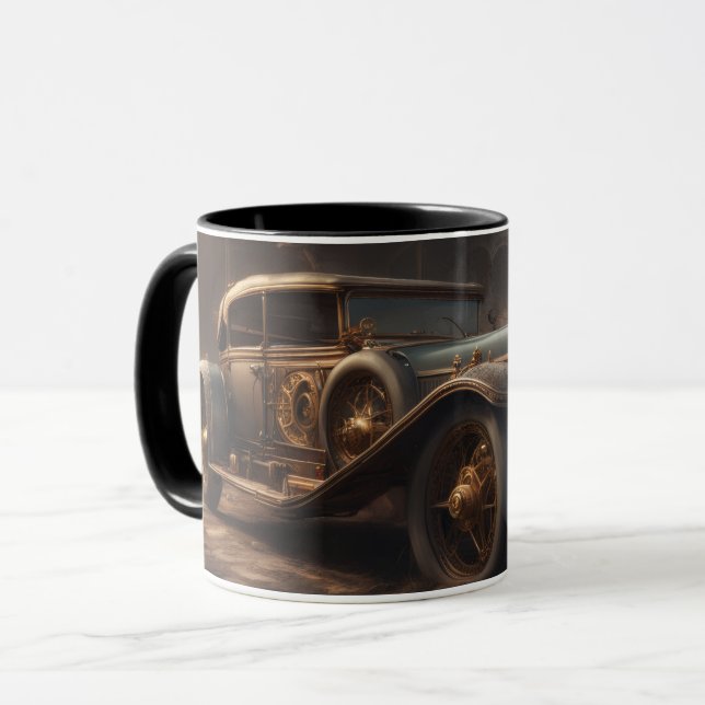Caneca Steampunk Style Classic Car (Frente Esquerda)