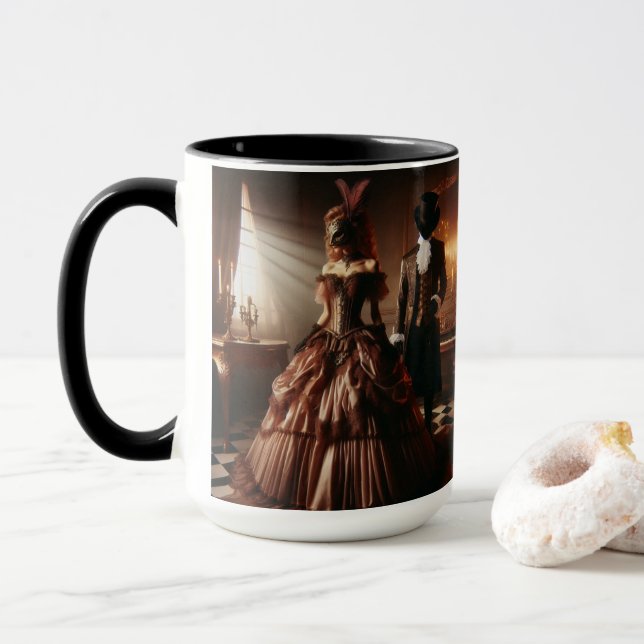 Caneca Steampunk Victorian Fantasy Art Masquerade  (Com Donut)