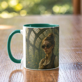 Caneca Steampunk Victorian Whimsical Gardener Art