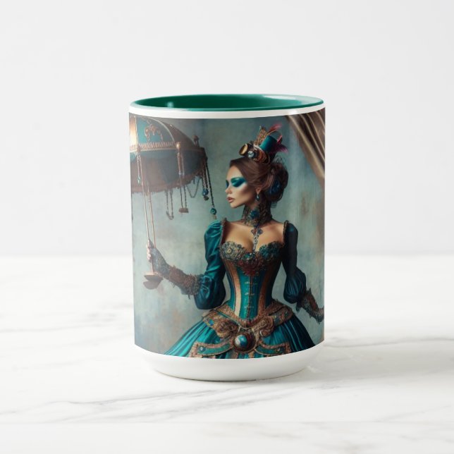 Caneca Steampunk Vintage Victorian Lady Circus (Centro)