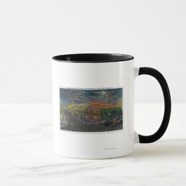Caneca Steeplechase Park Surf Ave para Broadway em (Direita)