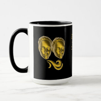 Caneca Sternzeichen Zwillinge, gold -