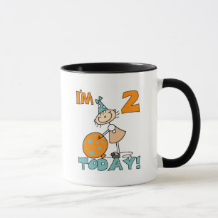 Caneca "Stick Girl I'm 2 Today Camisetas and Gifts"