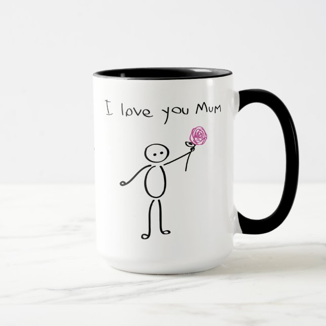 Caneca Stickman - eu te amo mãe - mãe impressionante - (Direita)