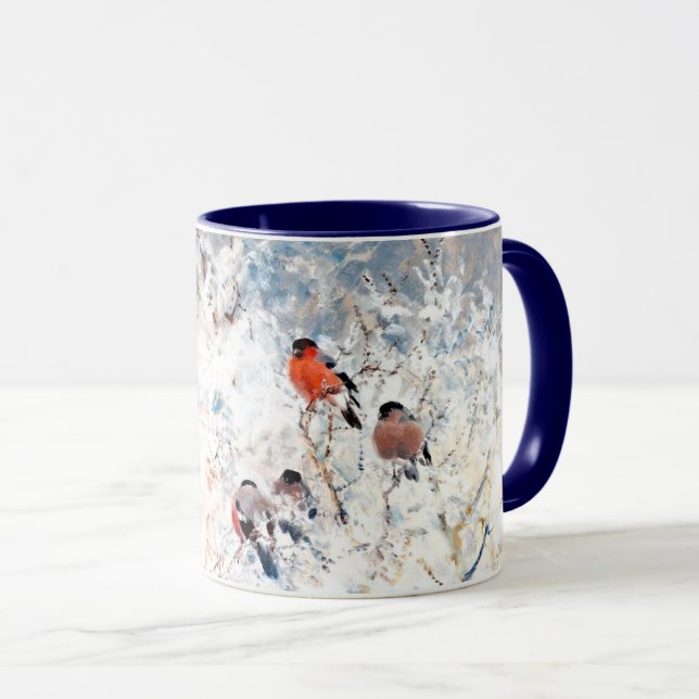 Caneca Stoopendaal - Bullfinches, pintura de arte (Frente Esquerda)