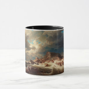 Caneca Stormy Sea com um naufrágio (por Marcus Larson)