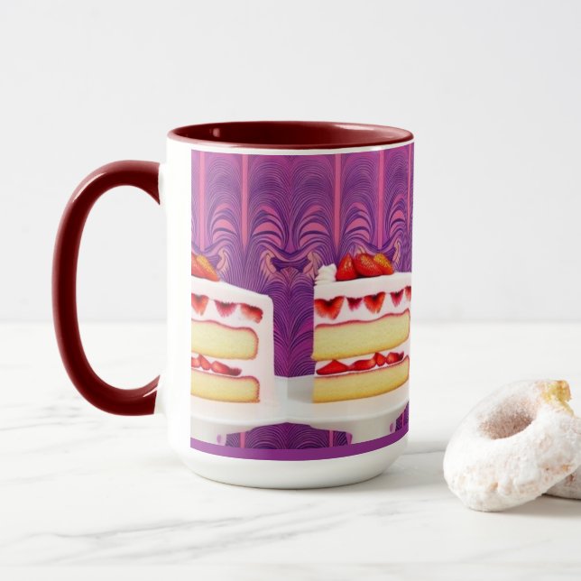 Caneca Strawberry Cake Generic Art Combo (Com Donut)
