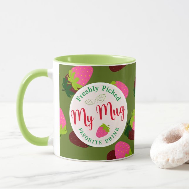 Caneca Strawberry Green (Com Donut)