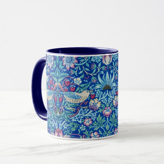 Caneca Strawberry Thef Blue, William Morris (Frente Esquerda)