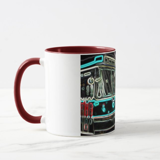 Caneca Streetcar na ferrovia - Pequeno Red Combo Mug (Esquerda)
