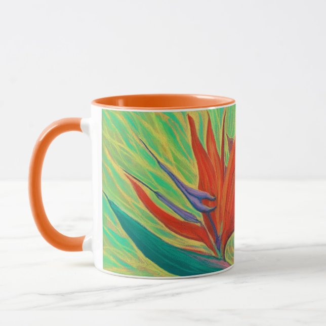 Caneca Strelitzia Bird of Paradise Tropical Flower Art (Esquerda)