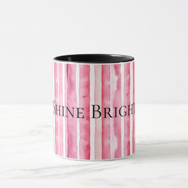 Caneca Stripes Brancas Girly Rosa (Centro)