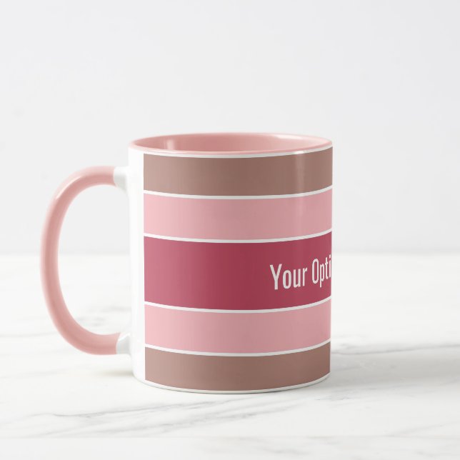 Caneca Stripes Padrões de imagens de texto personalizadas (Esquerda)