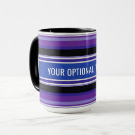 Caneca Stripes Padrões de imagens de texto personalizadas