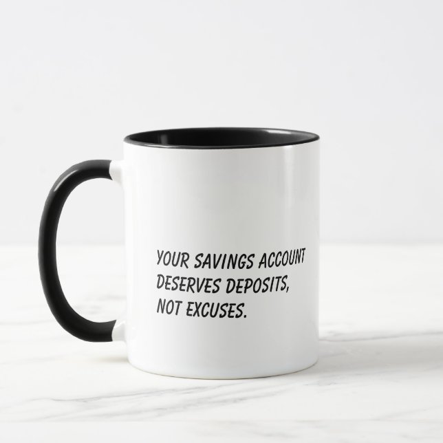 Caneca Sua conta poupança merece depósitos - Orçamentista (Esquerda)