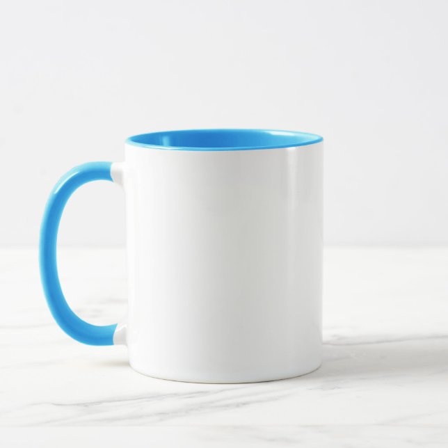 Caneca Sua Design Aqui! Branco Azul de Mugs de Casamento (Esquerda)