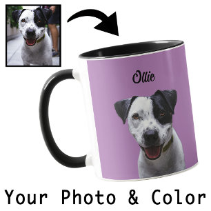 Caneca Sua Foto de Cachorro Personalizada de Cores Dotou 