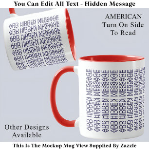 Caneca Sua Mensagem Oculta Personalizada Bandeira America