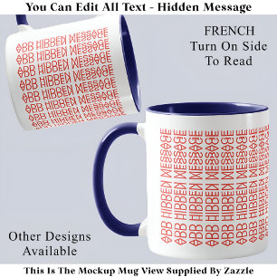 Caneca Sua Mensagem Oculta Personalizada Bandeira Frances