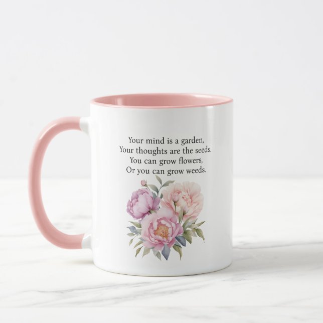 Caneca Sua mente é um cúmulo de aspas para o jardim (Esquerda)