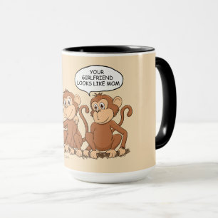 Caneca Sua Namorada Parece Com Mãe, Macaco Engraçado Gran