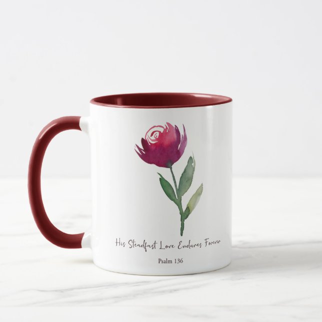 Caneca Sua rosa vermelha de aquarela de amor (Esquerda)