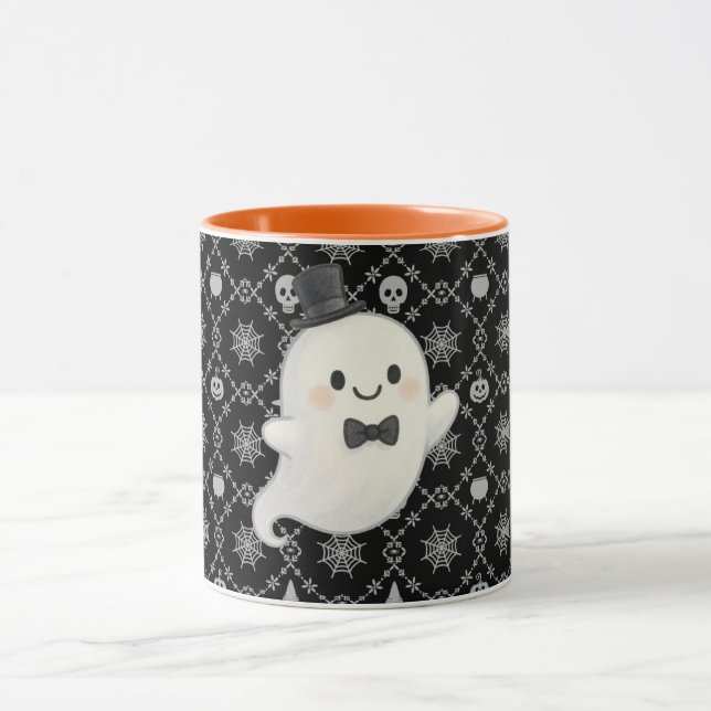 Caneca Suave animação fantasma Halloween (Centro)