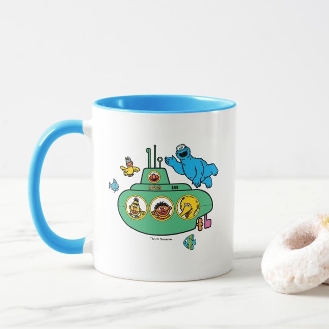 Caneca Submarino do Cookie Monster e Amigos do Sésamo (Com Donut)