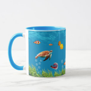 Caneca Submarino Sereia Treasure Hunt Fantasy Blue