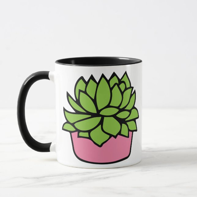 Caneca Suculente em Pote Rosa (Esquerda)