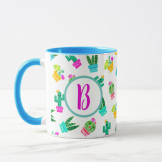 Caneca Suculentes e catos de Kawaii, Cute Potted