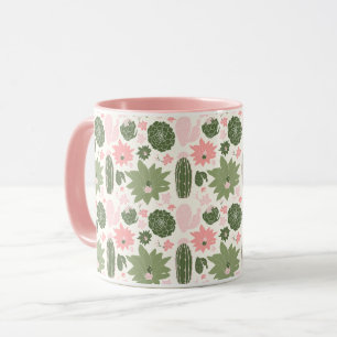 Caneca Sucultivos De Cactus Verde Cor-De-Rosa, Custa