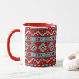 Caneca Sudoeste Mesas Turquoise & Red