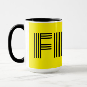 Caneca Sueco Fika Amarelo e Negro