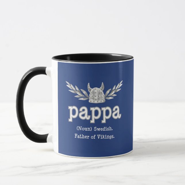 Caneca Sueco Pappa (Pai) Citação Diária: Pai de Vikings (Esquerda)