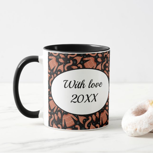 Caneca Suéter de Natal Feio Brancos (Com Donut)