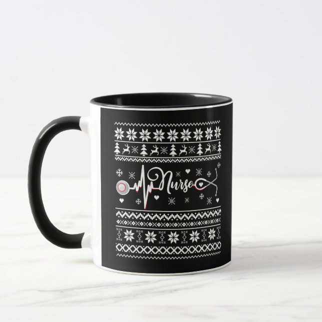 Caneca Suéter de Natal Feliz (Esquerda)
