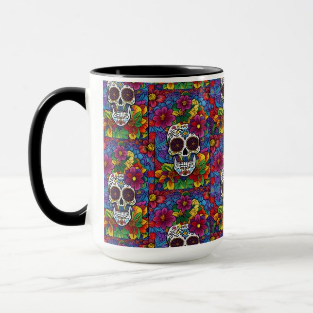 Caneca Sugar Skull Art - Floral Fiesta (Esquerda)