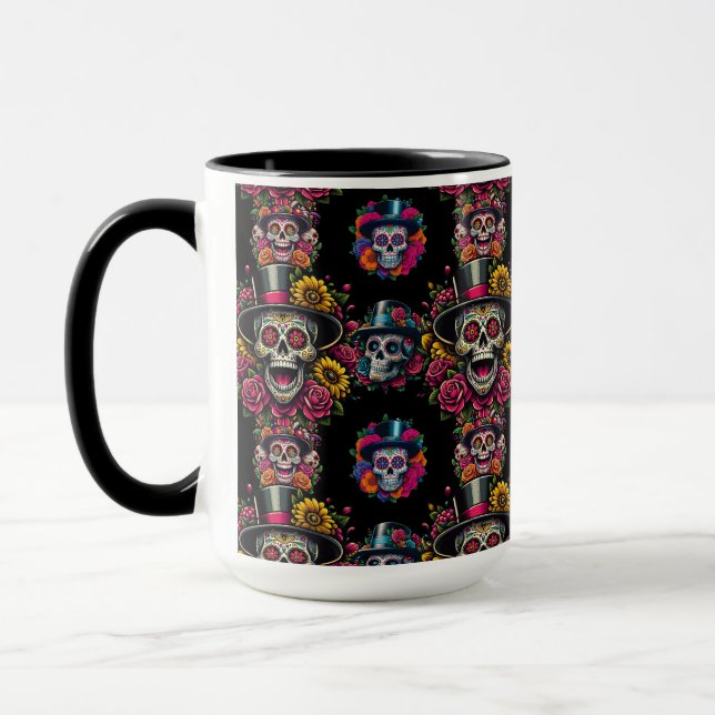 Caneca Sugar Skull Art - Top Hat Floral Fiesta (Esquerda)