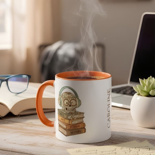 Caneca Sugar Skull Passionate About Reading (Criador carregado)