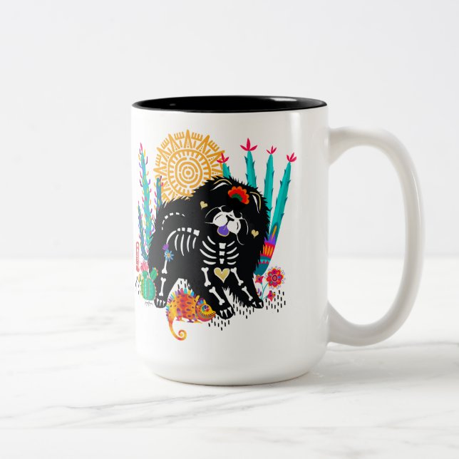 Caneca SUGARSKULL NIRVANA Cãozinho halloween 15 oz mug (Direita)