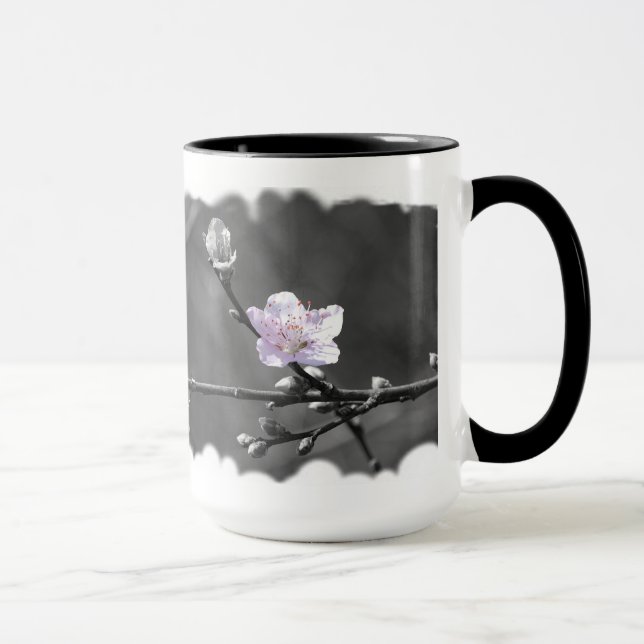 Caneca Sugestão da flor de cerejeira cor-de-rosa (Direita)
