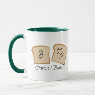Caneca Sugestivo Casal de torrada, queijo de creme engraç