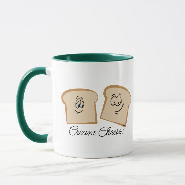 Caneca Sugestivo Casal de torrada, queijo de creme engraç (Esquerda)
