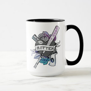 Caneca Suicide Squad   Harley Quinn "Rotten" Tattoo Art