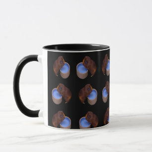 Caneca Suínos Castanhos Sedensos,