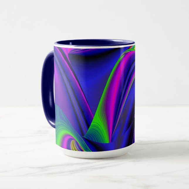 Caneca Summerrainbow, Abstrato 3D Rainbowart (Frente Esquerda)