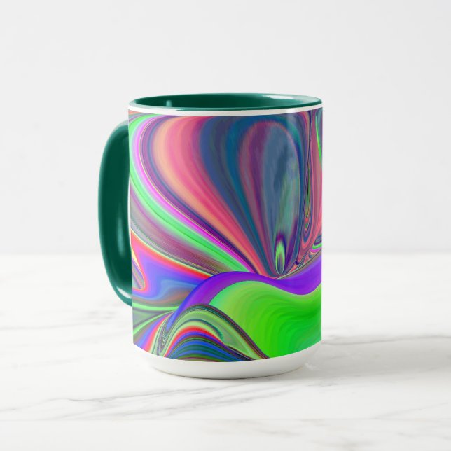 Caneca Summersense, Abstrato 3D Rainbowart (Frente Esquerda)