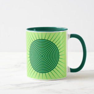 Caneca Sunburst Geométrico Moderno - Emerald Green e Limã